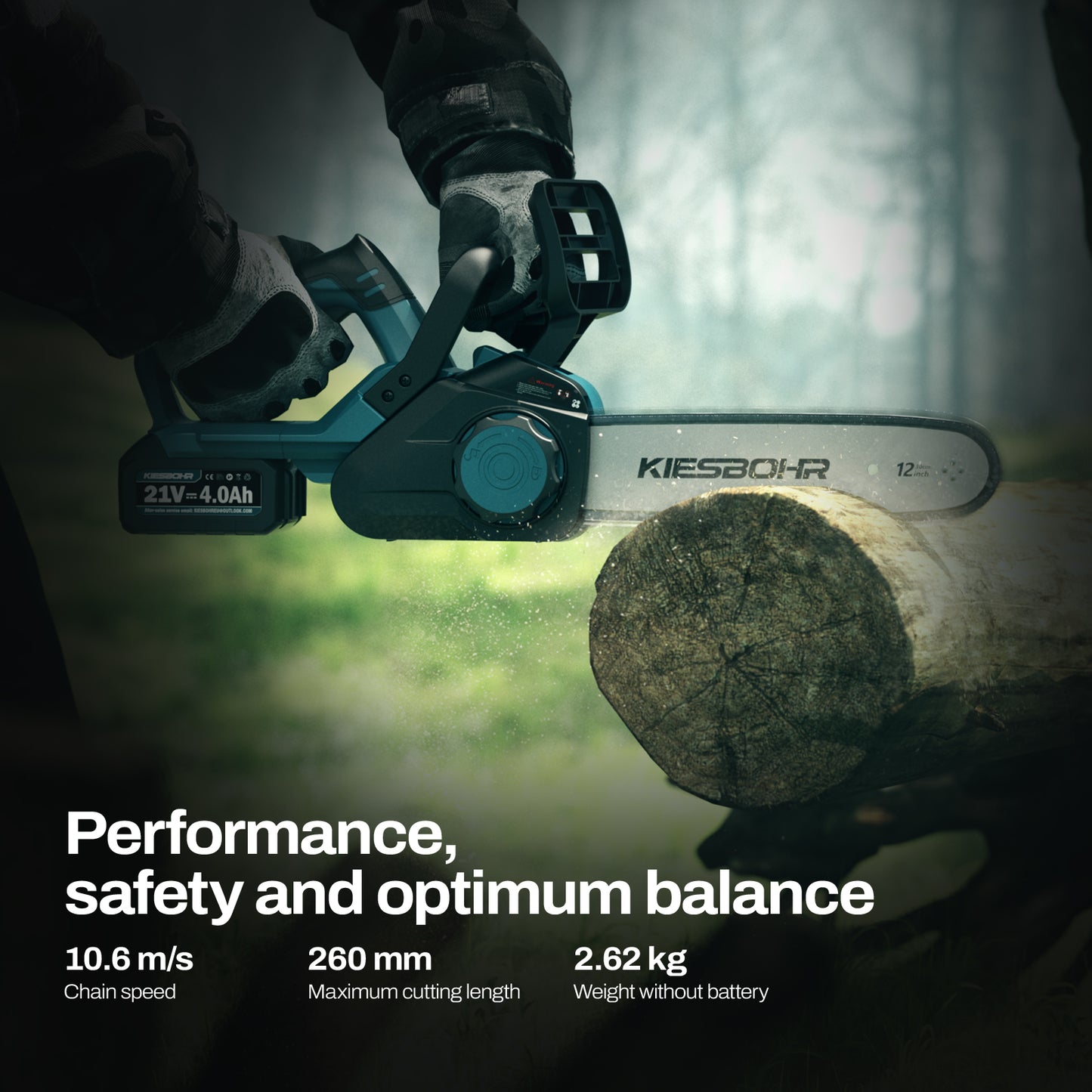 KIESBOHR CSX001 30cm brushless cordless chainsaw with automatic chain lubrication - My Store