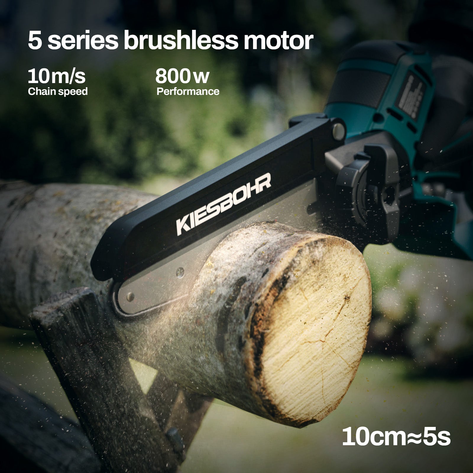 5 series brushless motor, Chain speed 10m/s, Performance 800w .