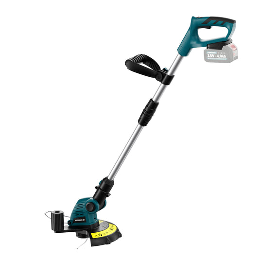 Flexible handling: 18v lawn trimmer with adjustable guide bar, additional handle and cutting head for easy trimming of grass and weeds in tight areas.
Safety first: Nylon trimmer line prevents cutting injuries, the protective cover keeps grass clippings from flying and the lock prevents unintentional starts.
2-in-1: The garden trimmer can cut grass and trim lawn edges. It is the ideal garden tool for maintaining small lawns!