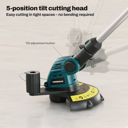 position tilt cutting head, Easy cutting in tight spaces – no bending required.